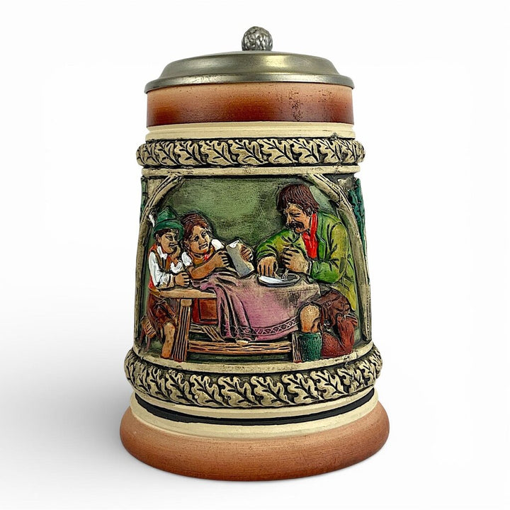 German Lidded Beer Stein - Fox Hunt - Acosta's Home