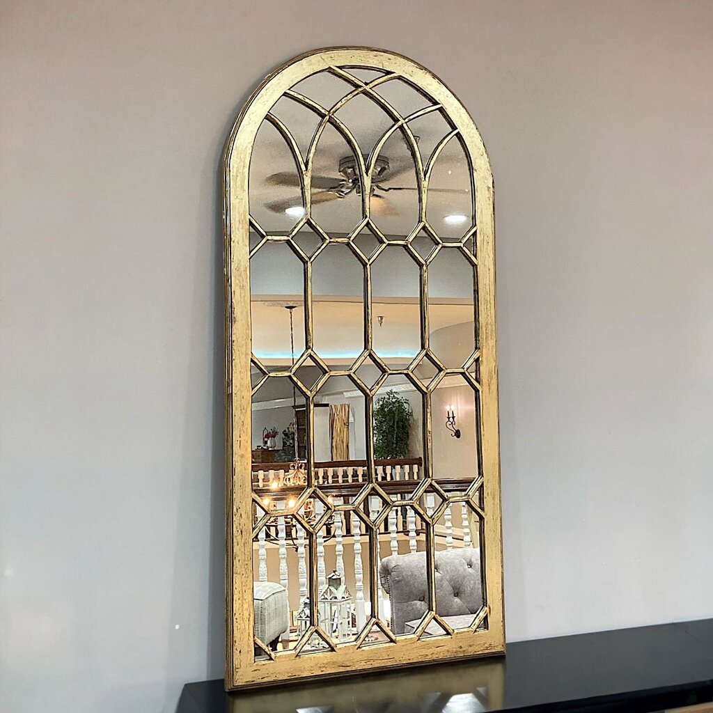 Arched Windowpane Mirror - Acosta's Home