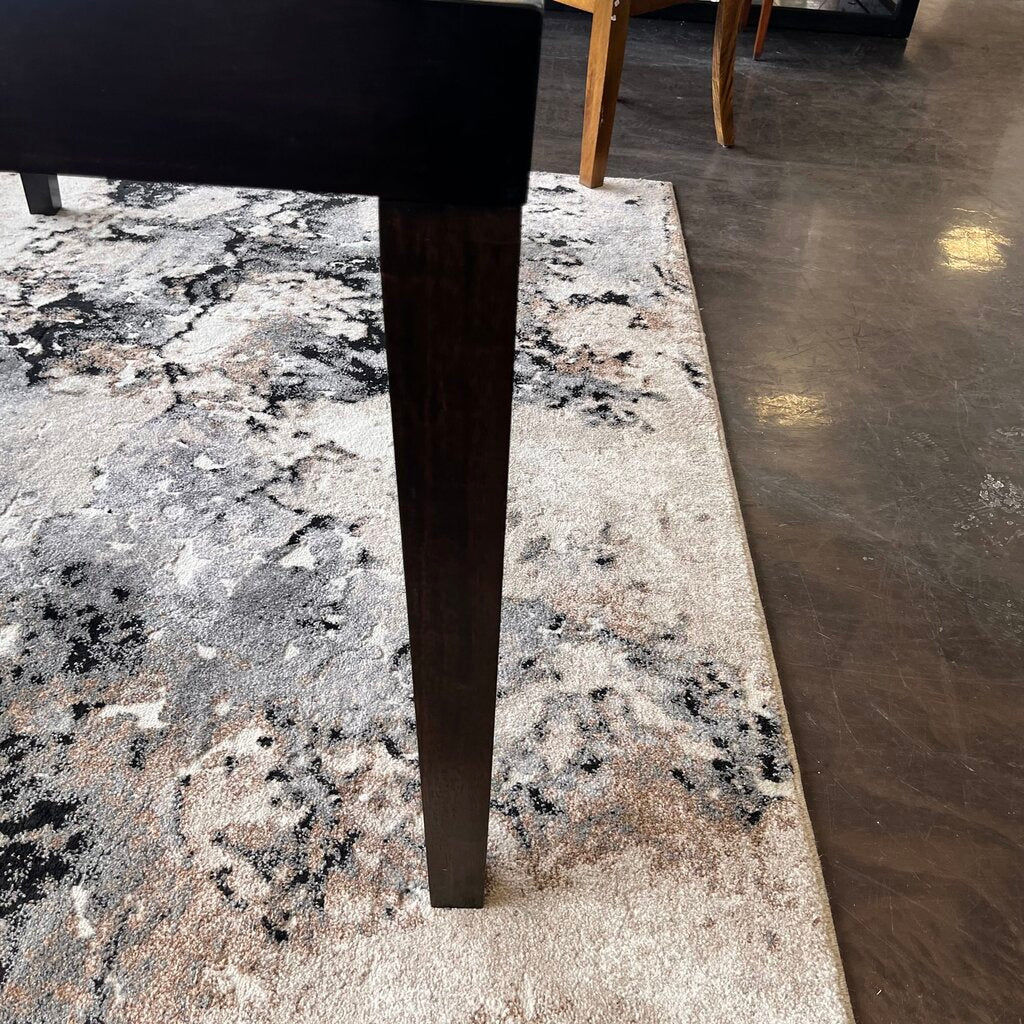Dining Table w/ Wood Inlay & Glass Top