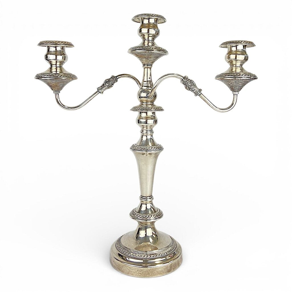 Vintage Silverplate 3 Arm Candlestick Candelabra - Acosta's Home