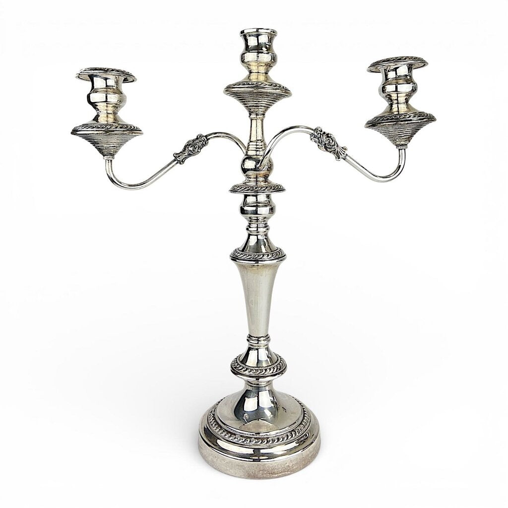 Vintage Silverplate 3 Arm Candlestick Candelabra - Acosta's Home