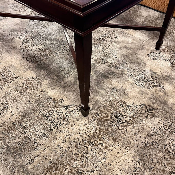 Wood Cocktail Table w/ Glass Top - Acosta's Home