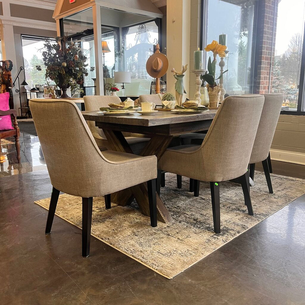 Orig Price $3500 - Dining Table w/ 6 Upholstered Chairs