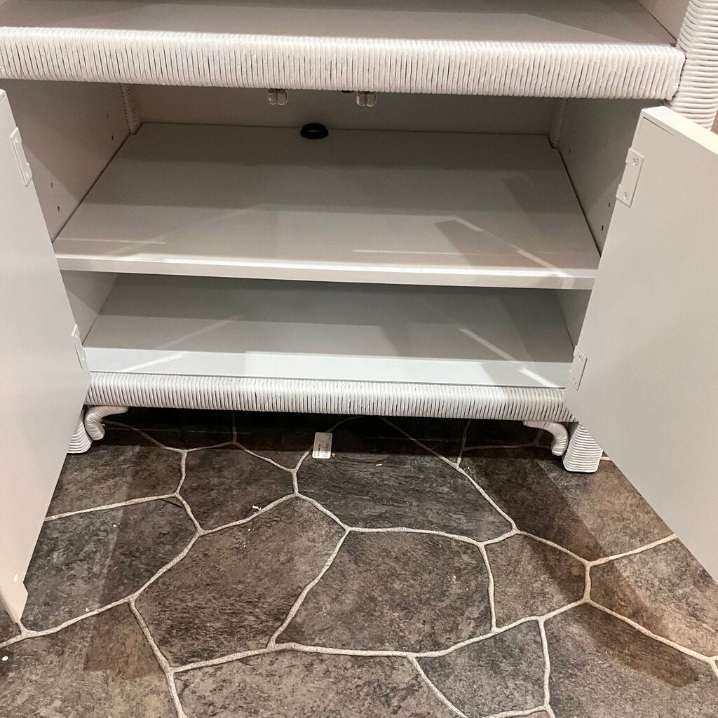 Vintage Wicker TV Stand w/ Storage