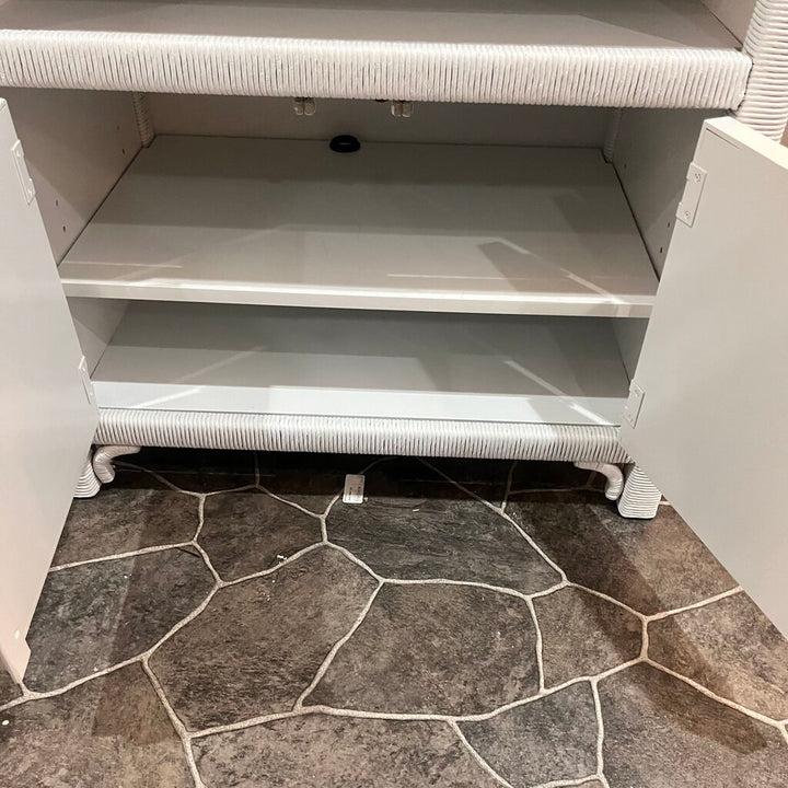 Vintage Wicker TV Stand w/ Storage