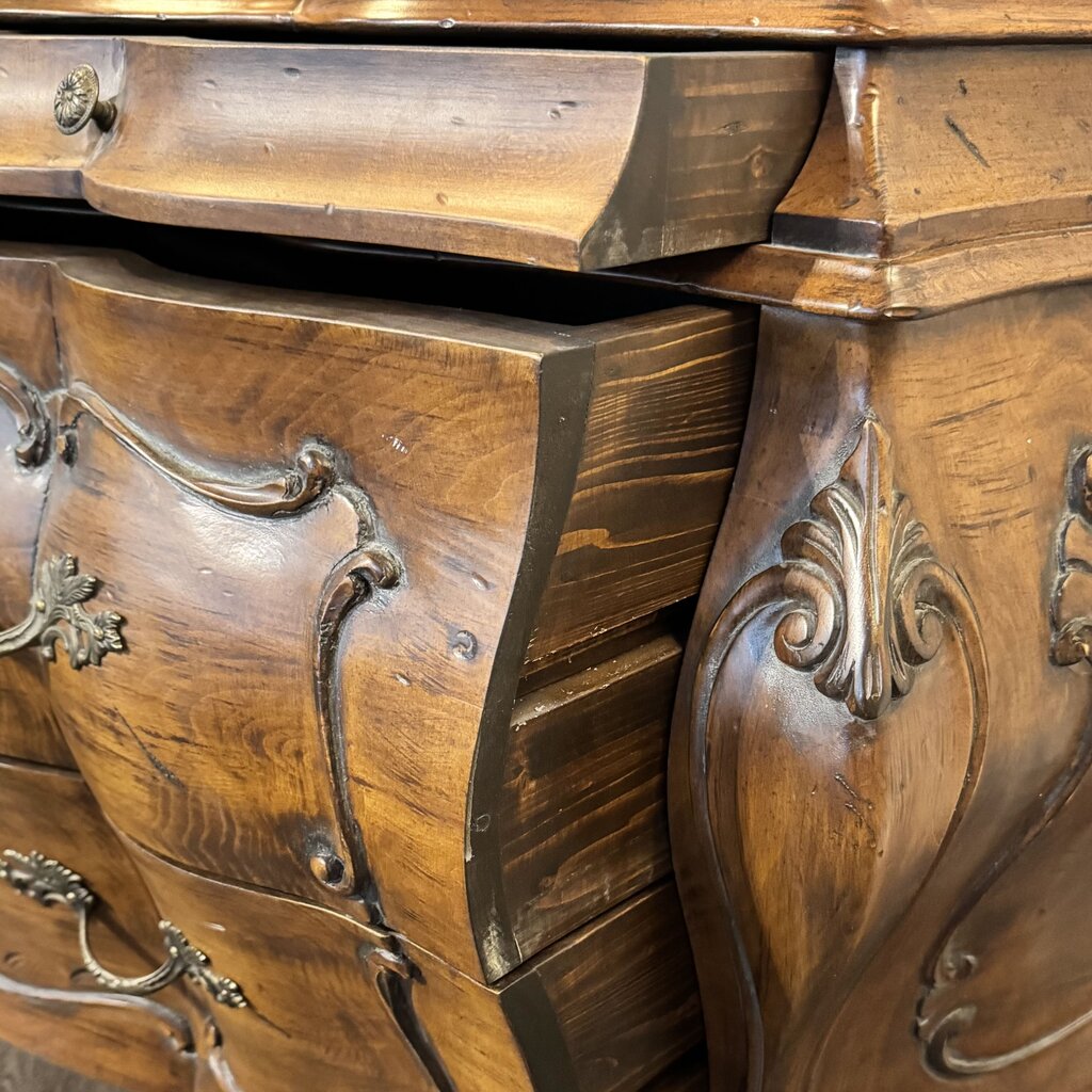 Orig. Price $3450 - Hand Carved Bombe Chest