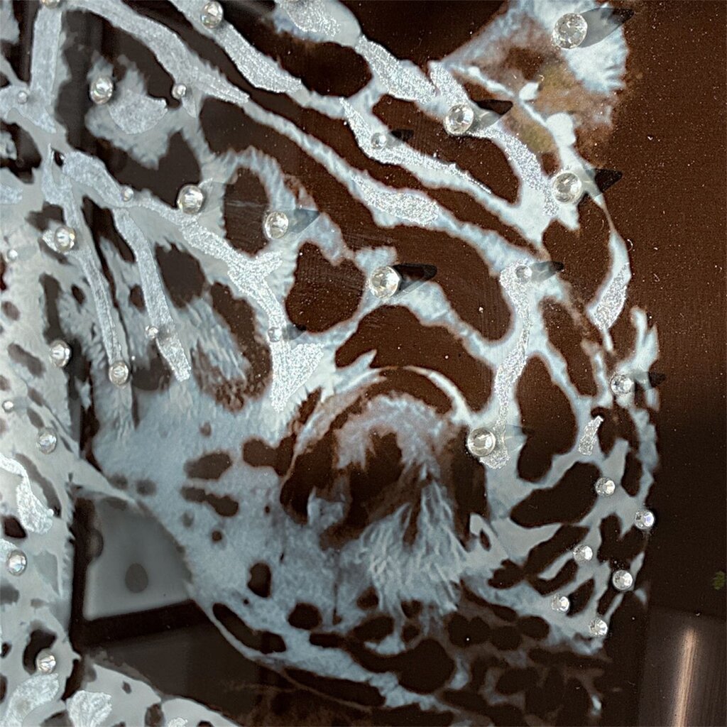 Framed Crystal Leopard Artwork