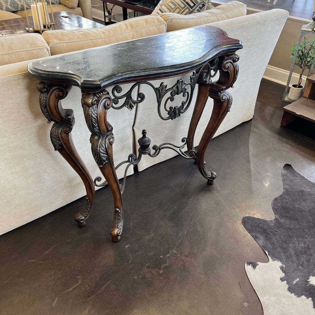 Orig Price $1100 - Ornate Sofa Table w/ Marble Top