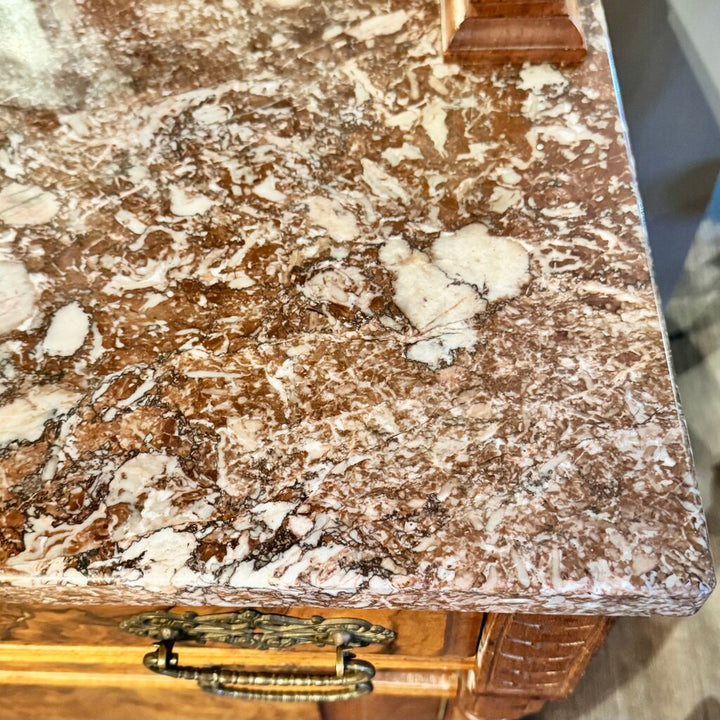 Orig. Price $3000 - 19th Century Eastlake-Style Marble Top Sideboard