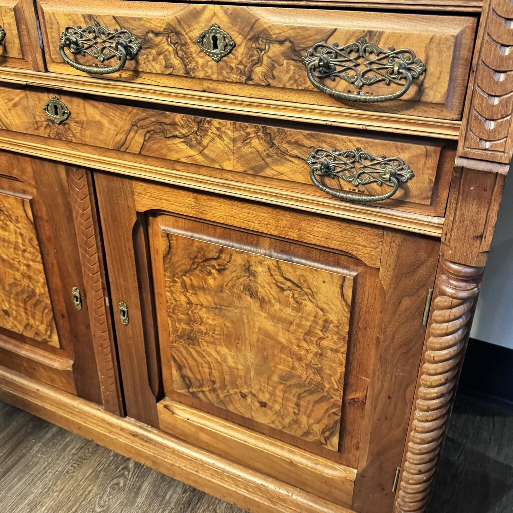 Orig. Price $3000 - 19th Century Eastlake-Style Marble Top Sideboard