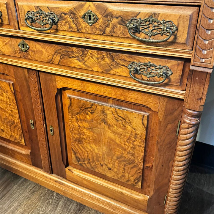 Orig. Price $3000 - 19th Century Eastlake-Style Marble Top Sideboard