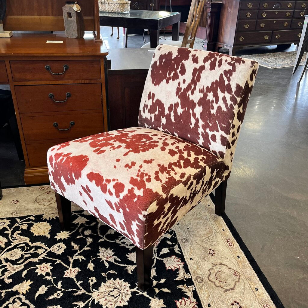 Faux Cowhide Accent Chair