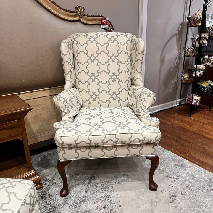 Orig Price $500 - Wingback Chair w/ Ottoman
