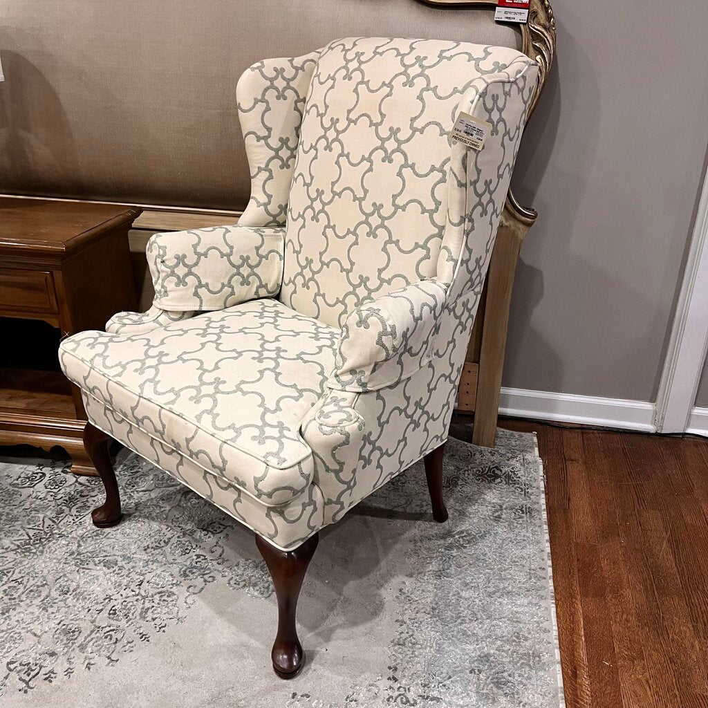 Orig Price $500 - Wingback Chair w/ Ottoman