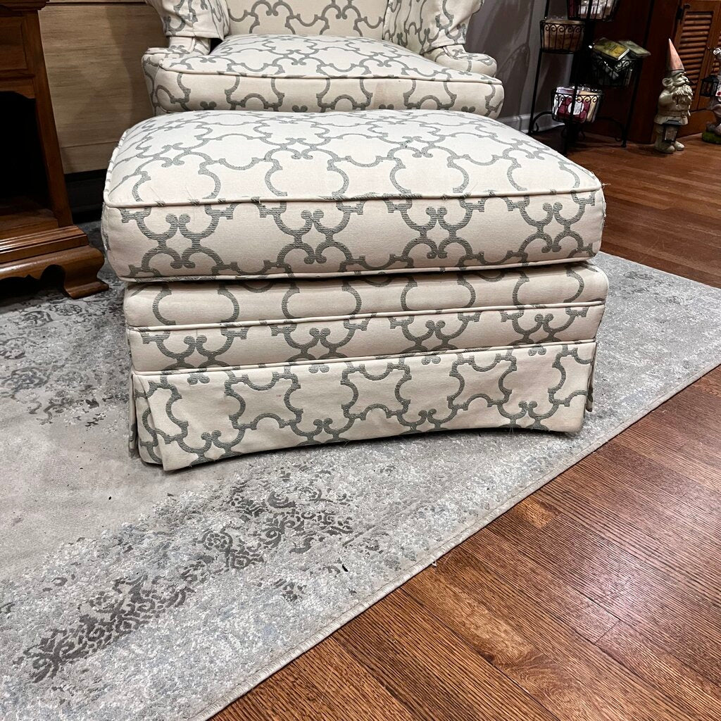 Orig Price $500 - Wingback Chair w/ Ottoman