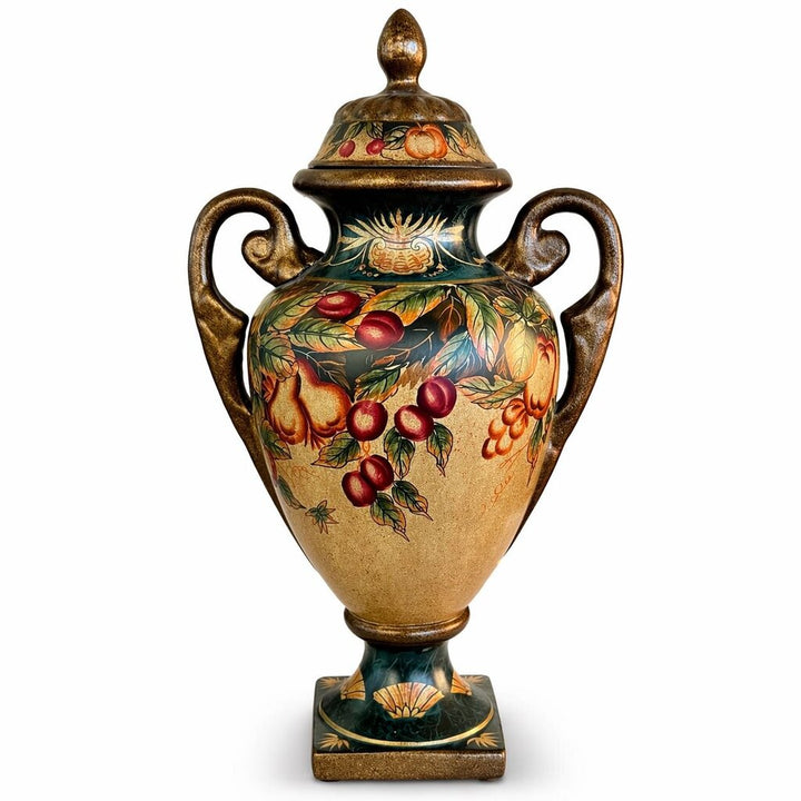 Lidded Painted Urn