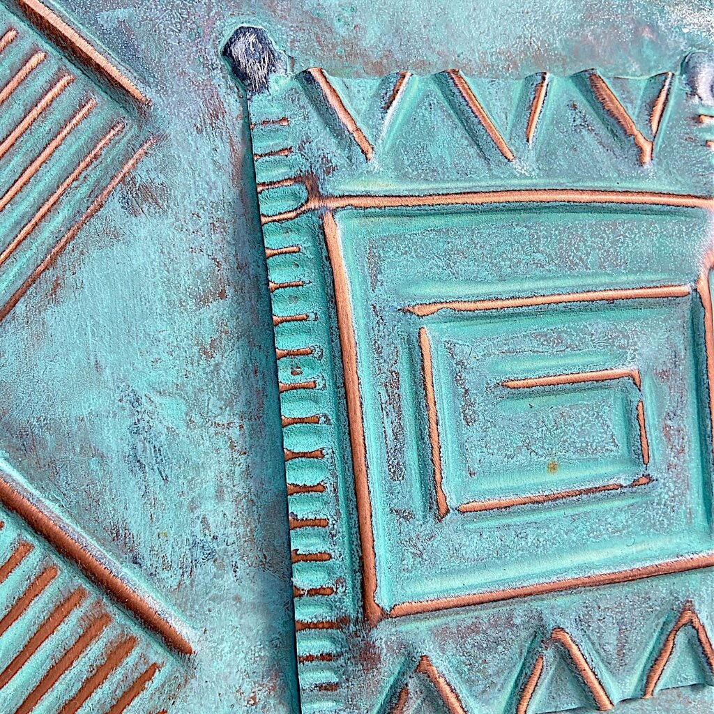 "Tribal" Copper Framed Mirror
