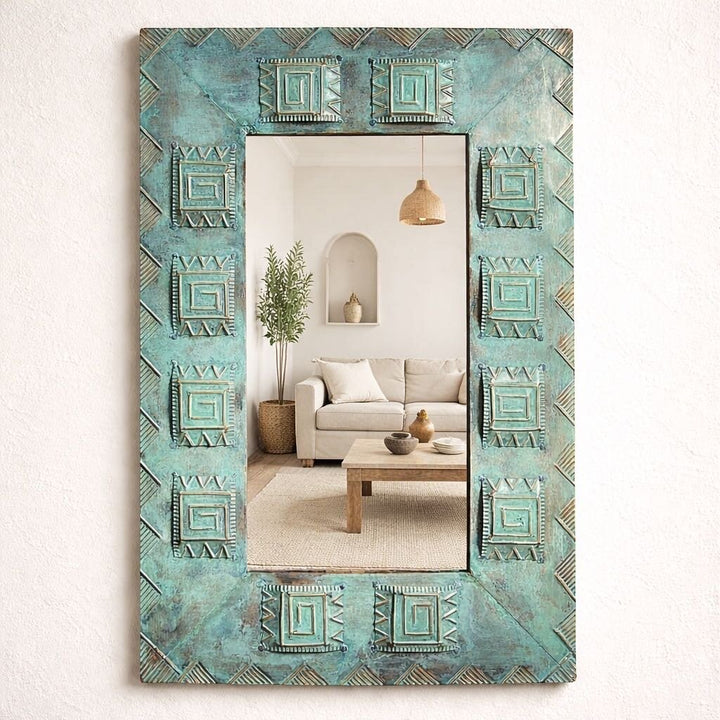 "Tribal" Copper Framed Mirror