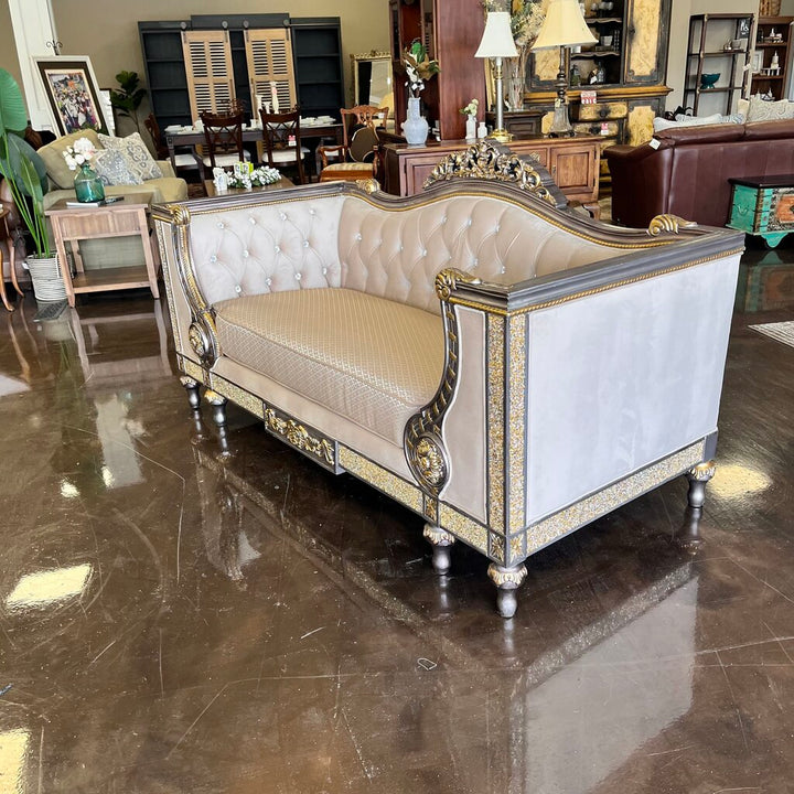 Orig Price $2500 - Jeweled Loveseat w/ Accent Pillows