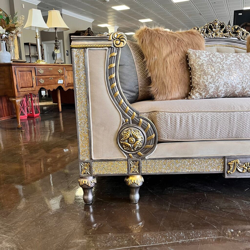 Orig Price $2500 - Jeweled Loveseat w/ Accent Pillows