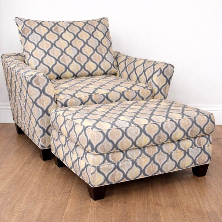 Orig. Price $2200 - Oversized Chair with 2 Pillows and Ottoman