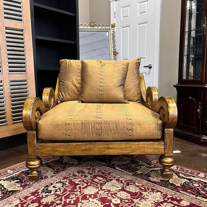 Orig Price $2500 - Metallic Chair & 1/2 w/ Accent Pillow
