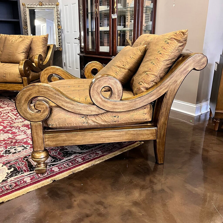 Orig Price $2500 - Metallic Chair & 1/2 w/ Accent Pillow