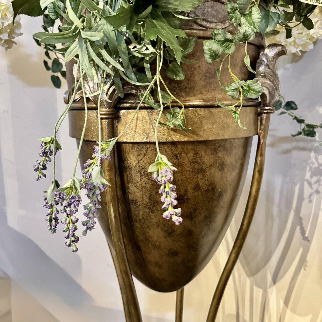 Floor Urn Vase with Florals