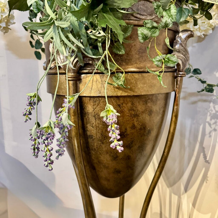 Floor Urn Vase with Florals