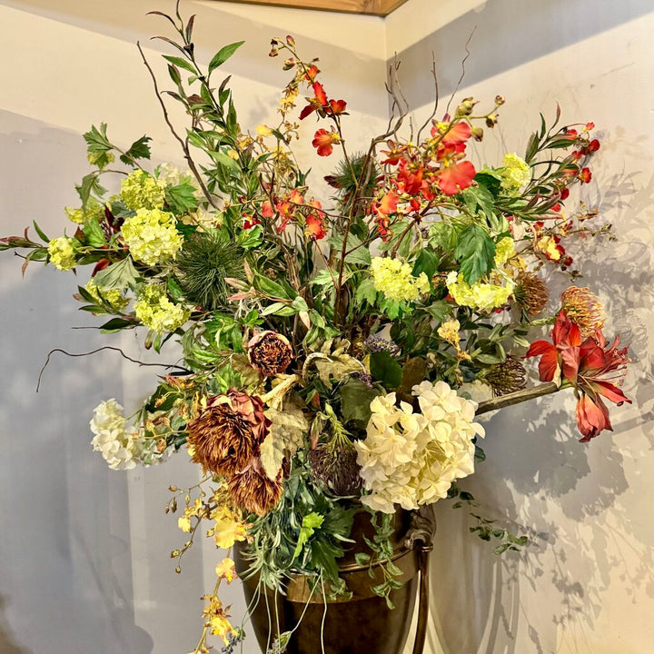 Floor Urn Vase with Florals