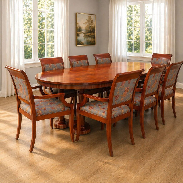 Orig Price $20,000 - Dining Table with 2 Leaves and 8 Chairs