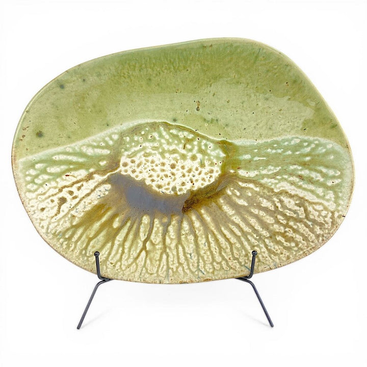 Vintage Artisan Pottery Drip Glazed Centerpiece