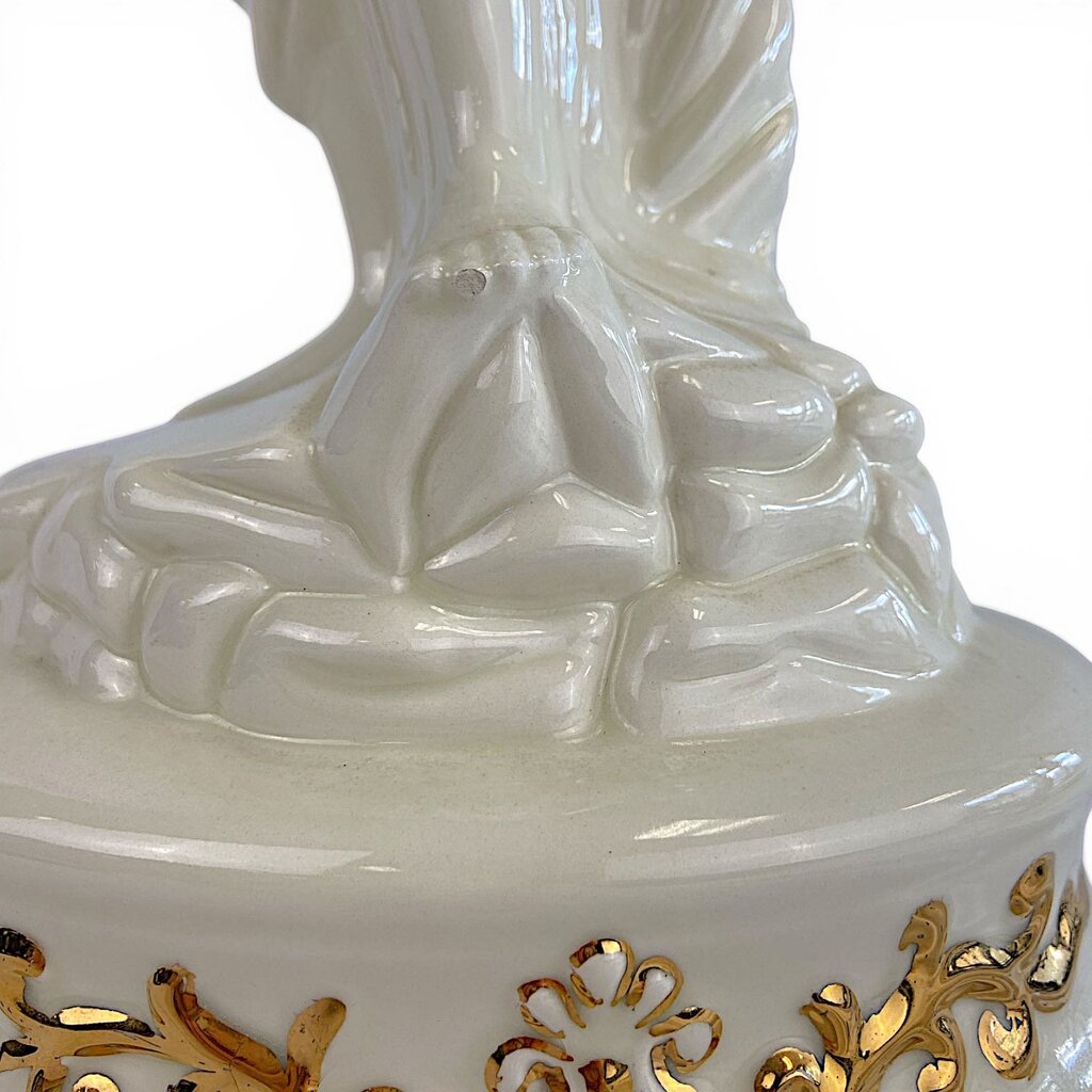 Ceramic Greek Goddess Statue w/ Gold Gilt