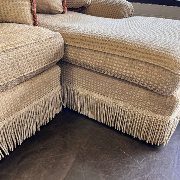 Sofa w/ Chaise & Accent Pillows