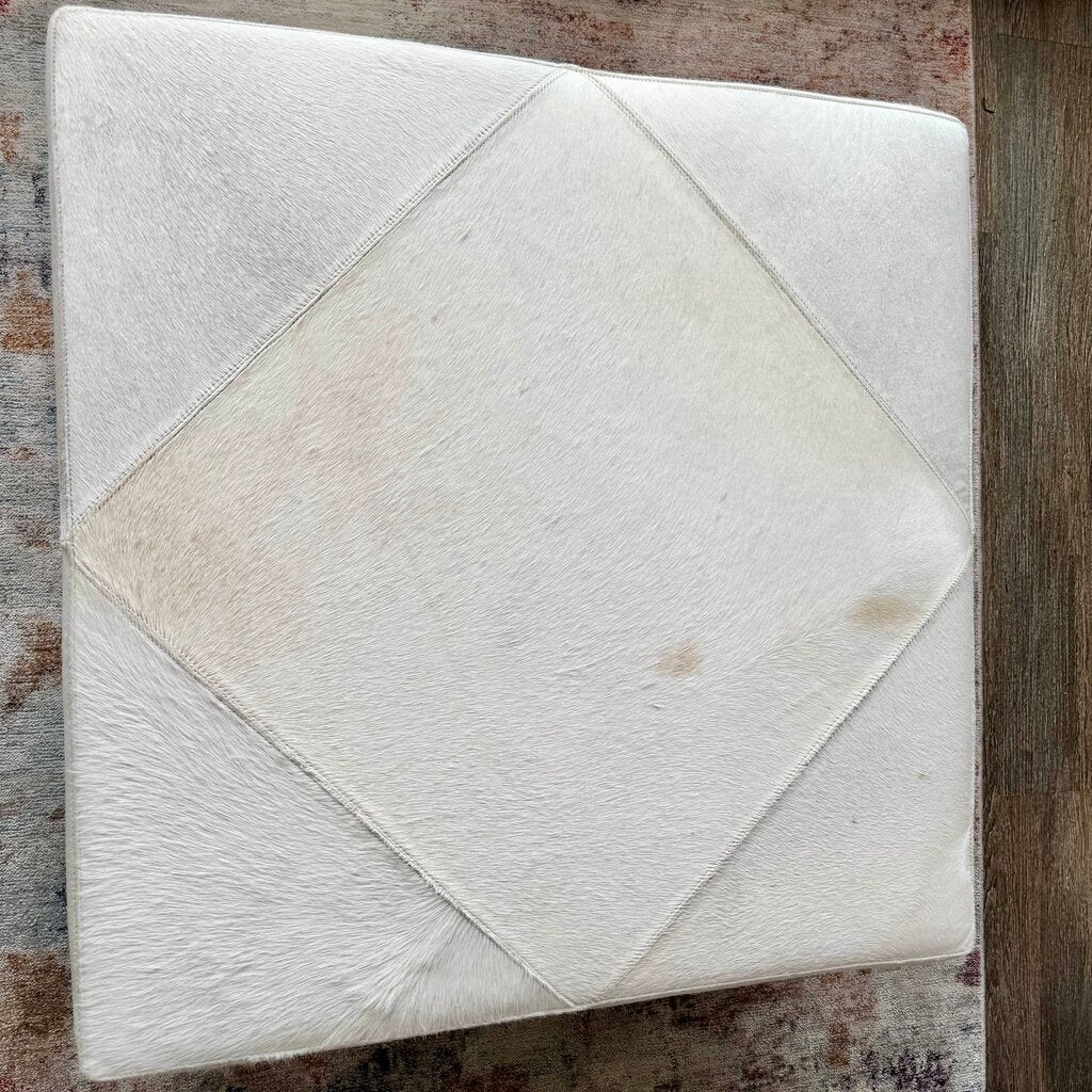 Orig. Price $2200 Melanie Hair-on-Hide Ottoman