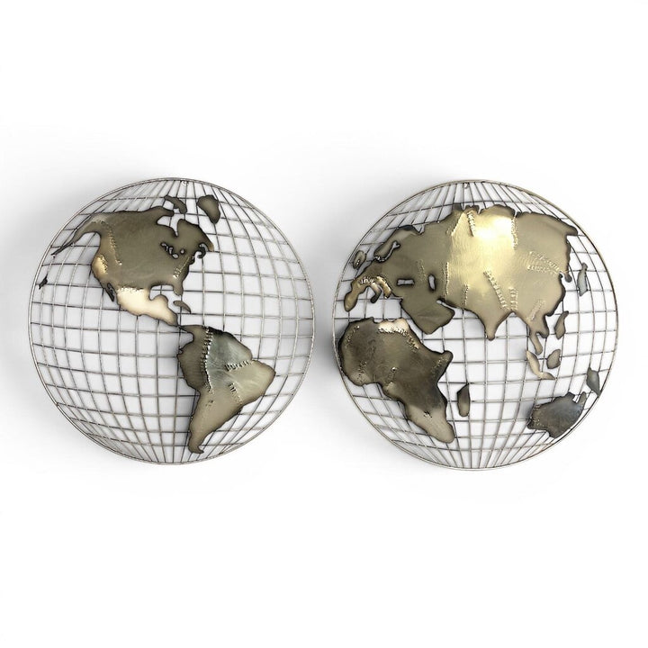 Pair of Brutalist Hemispheres Wall Hangings
