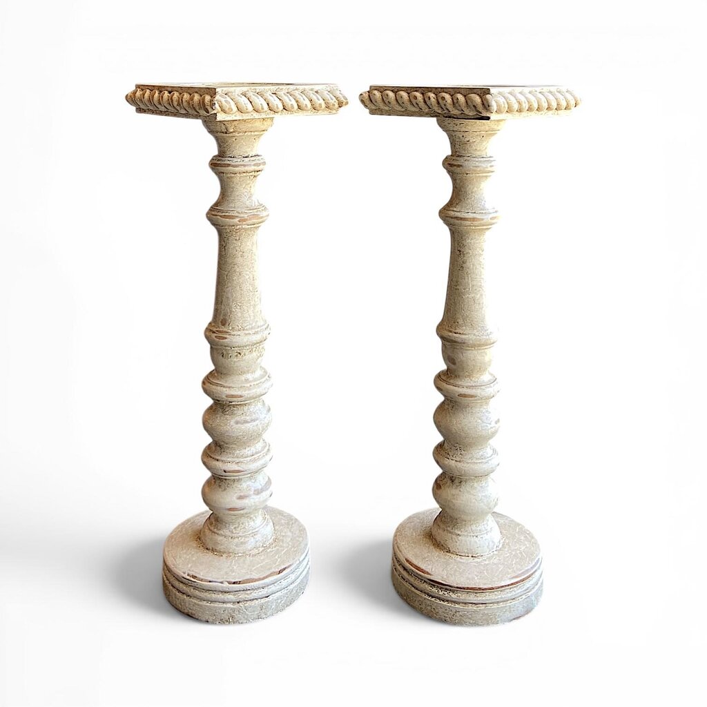Pair of Distressed Candle Holders