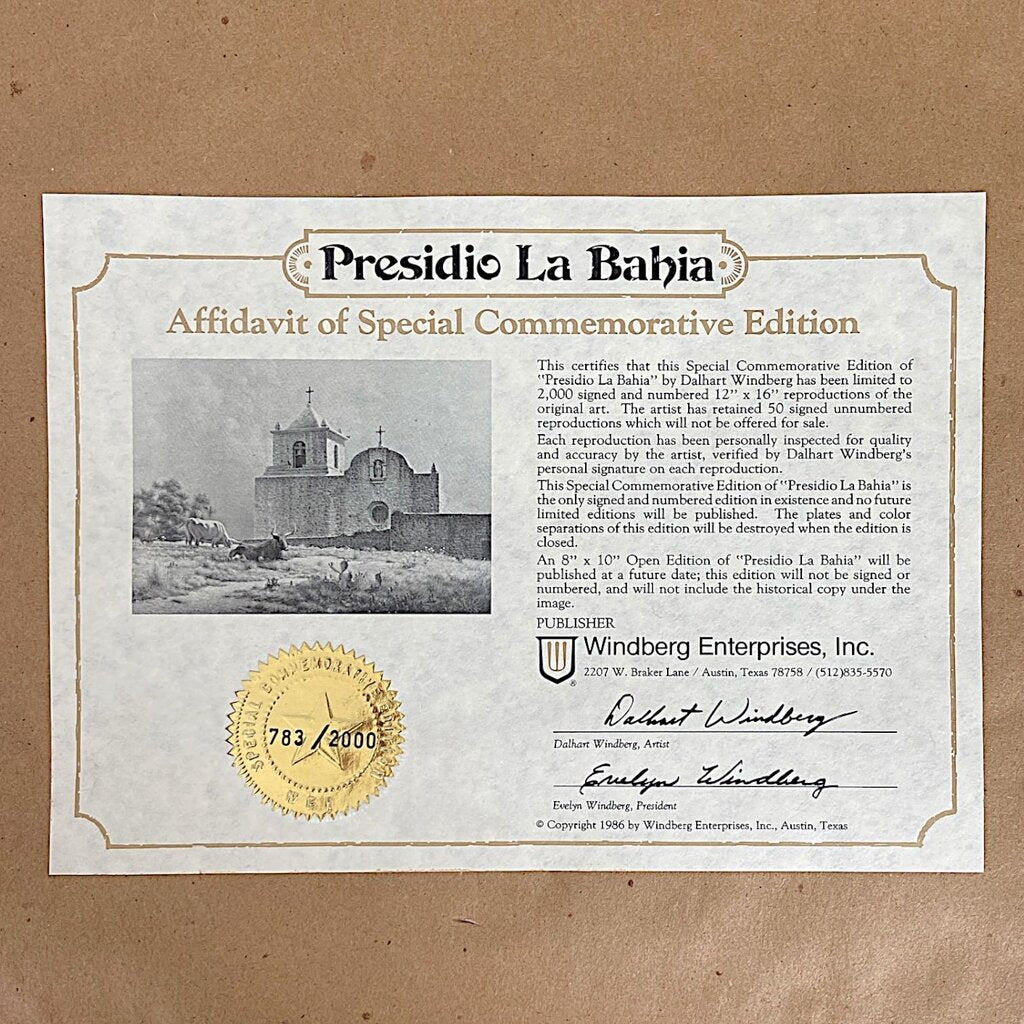 Framed "Presidio la Bahia" Commemorative LE 783/2000 Print
