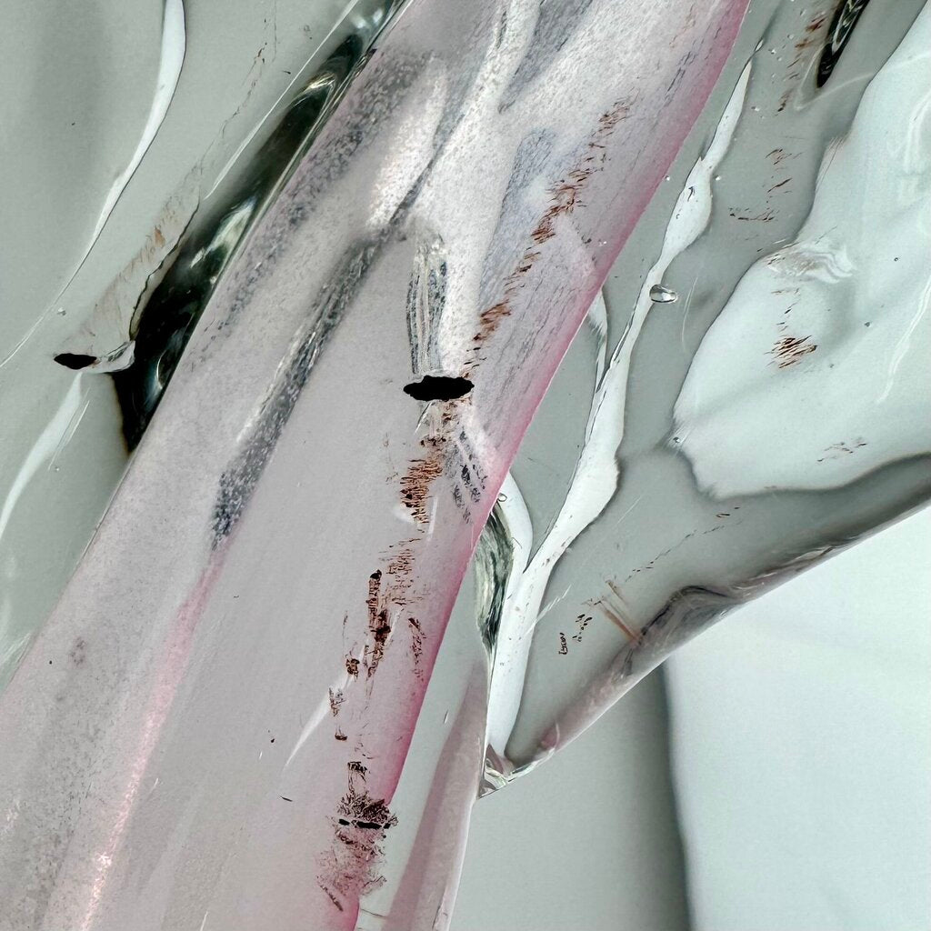 Art Glass Dual Fish on Wave