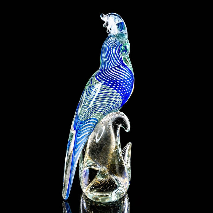 MCM Art Glass Cockatoo Bird Sculpture