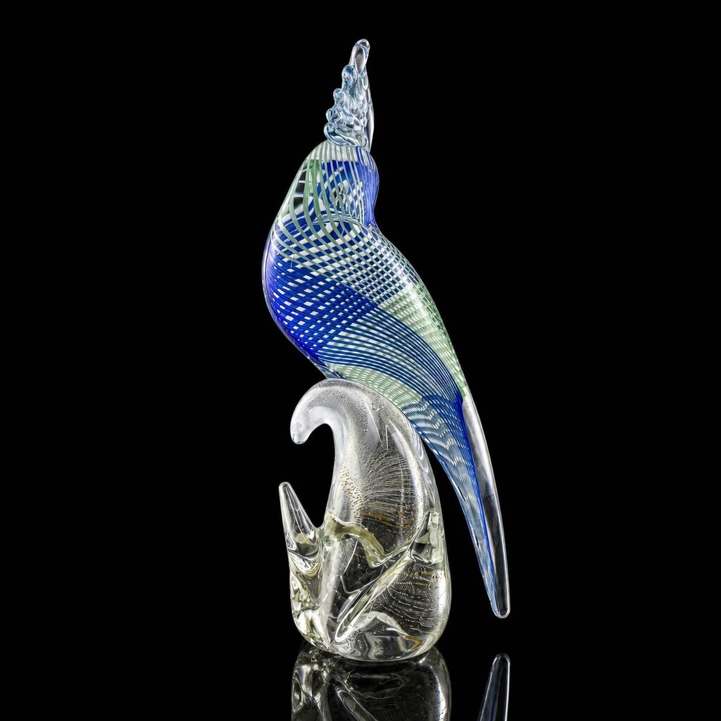 MCM Art Glass Cockatoo Bird Sculpture