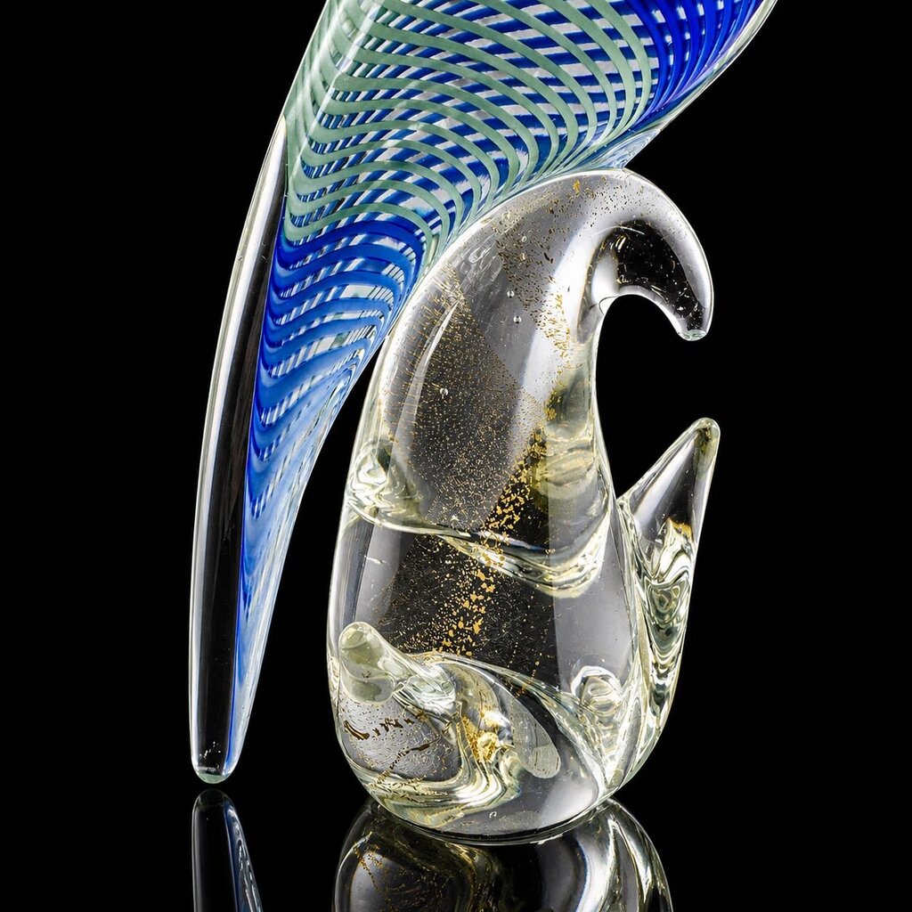 MCM Art Glass Cockatoo Bird Sculpture