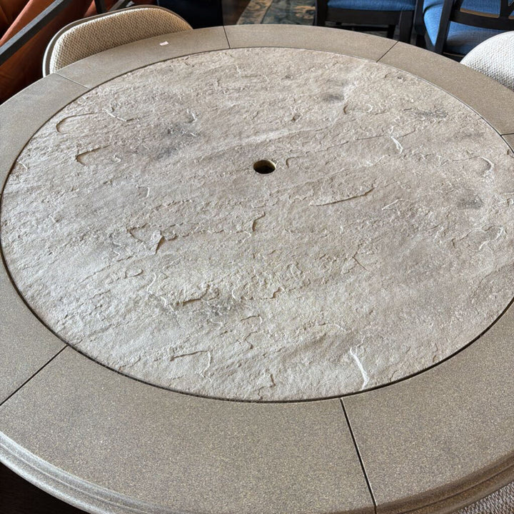 Composite Top Outdoor Dining Table with Metal Base