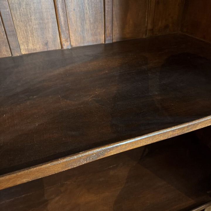 Rustic Cabinet with Carved Detail & Patina Finish