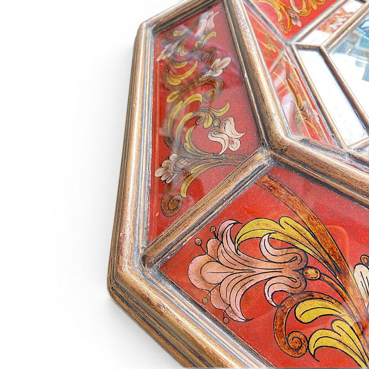 Peruvian Framed Mirror w/ Reverse Painted Glass