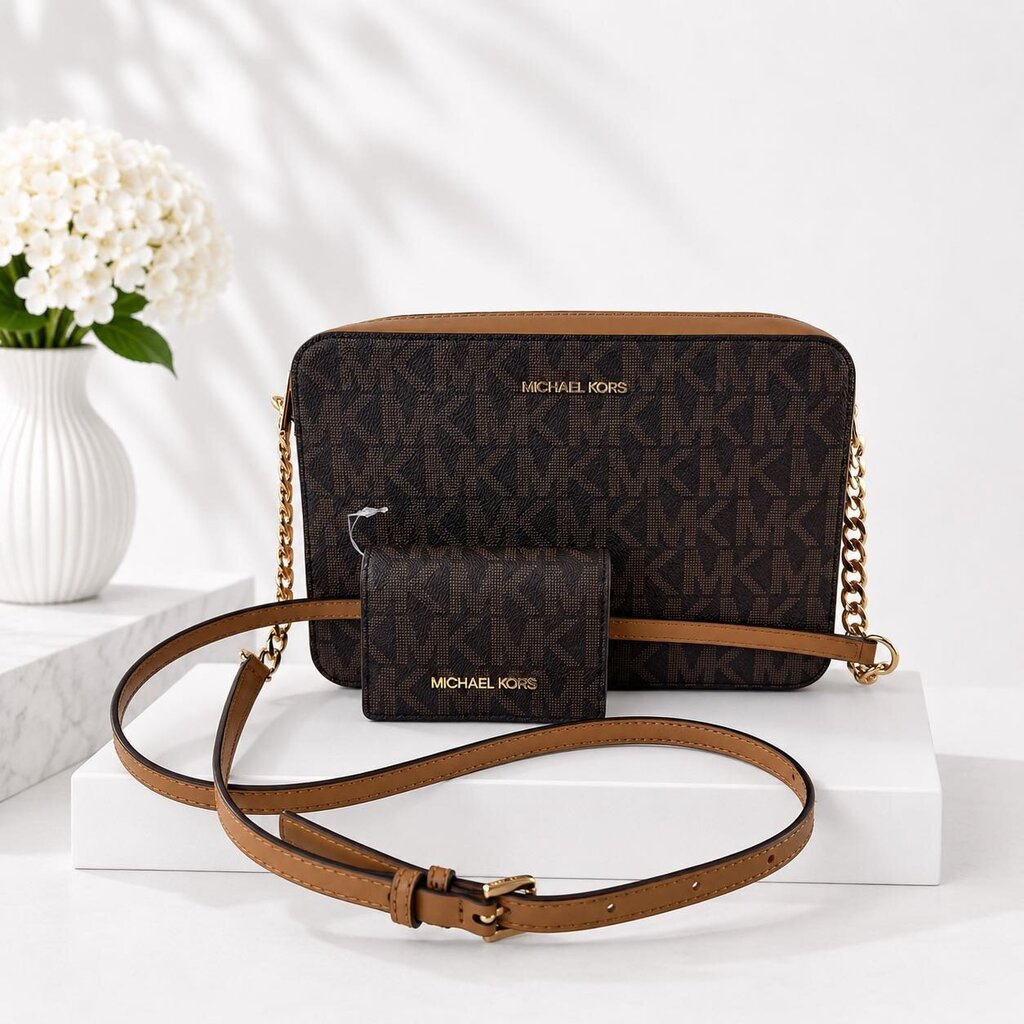 Leather Shoulder Bag & Card Wallet
