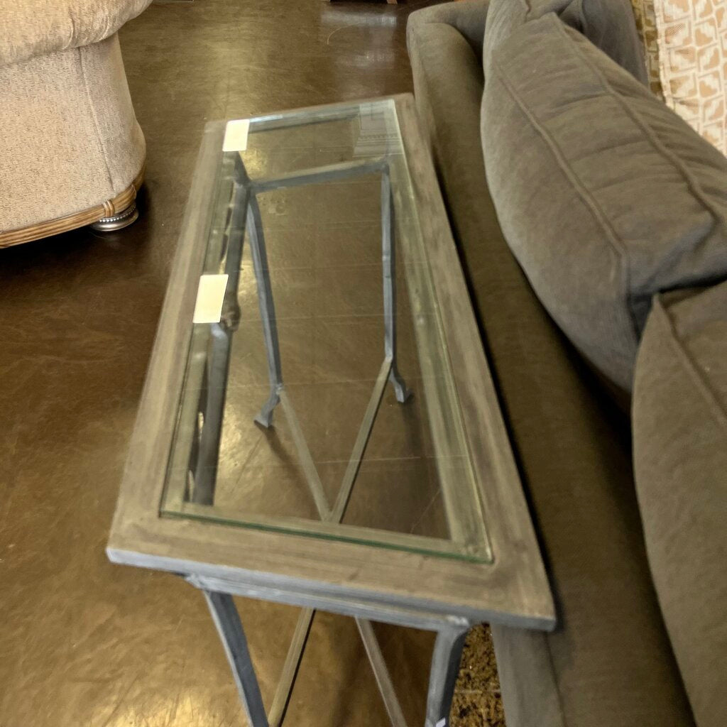 Orig Price $400 - Metal & Glass Sofa Table
