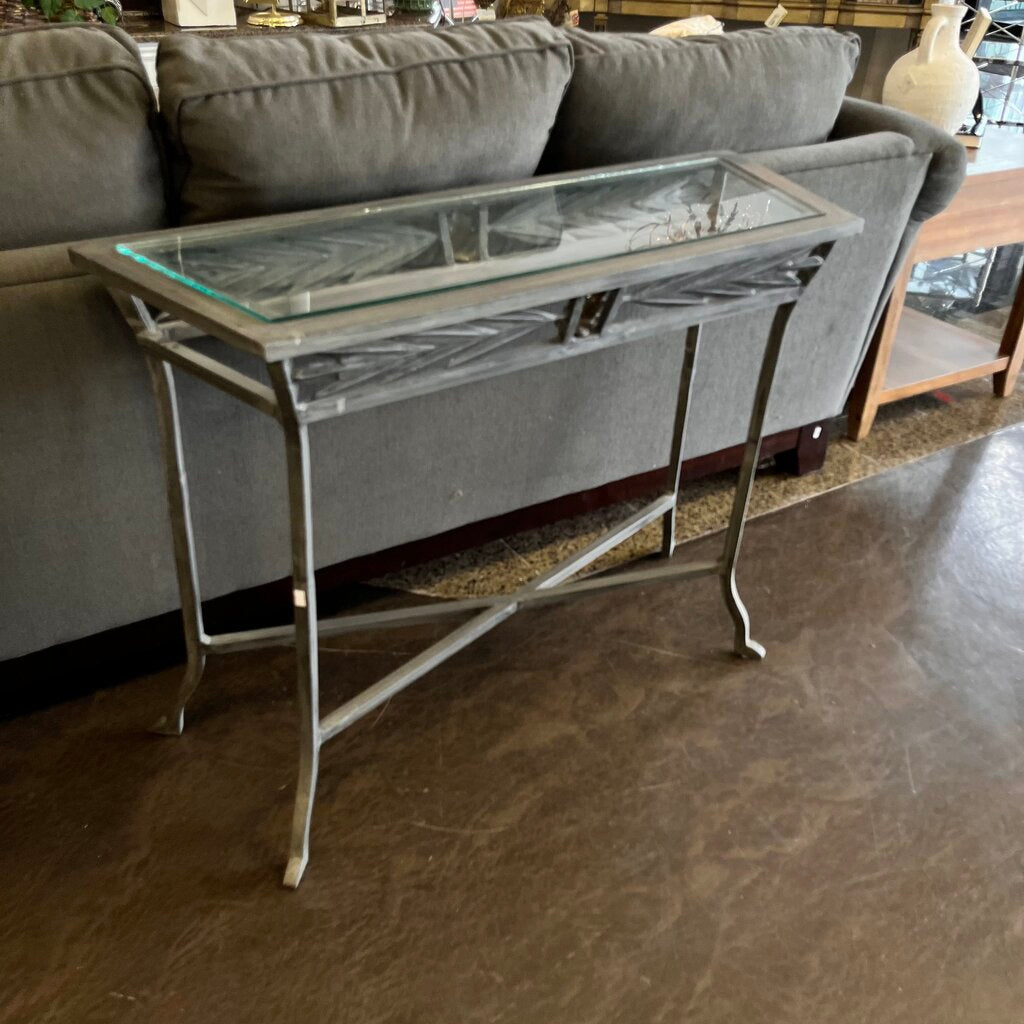Orig Price $400 - Metal & Glass Sofa Table