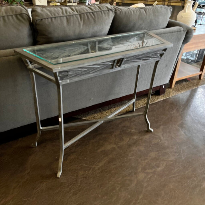 Orig Price $400 - Metal & Glass Sofa Table
