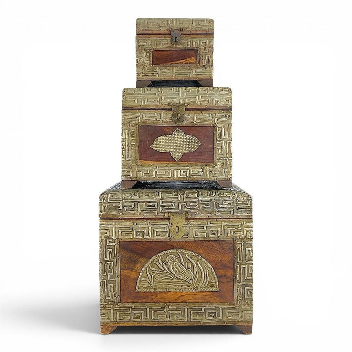 Set of 3 Ornate Nesting Boxes